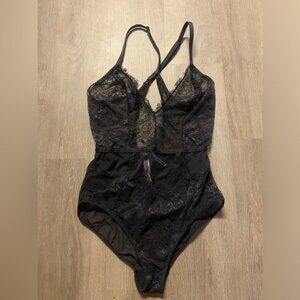 Black Lace Bodysuit with Adjustable Straps